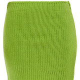 Mini-jupe en maille unie vert clair