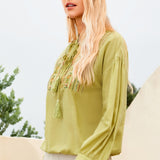 Olive Green Embroidered Top