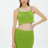 Solid Knit Mini Skirt Light Green