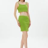 Solid Knit Mini Skirt Light Green