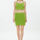 Solid Knit Mini Skirt Light Green