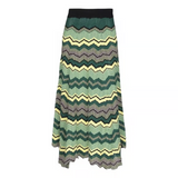 Stripe Knit Maxi Skirt Green